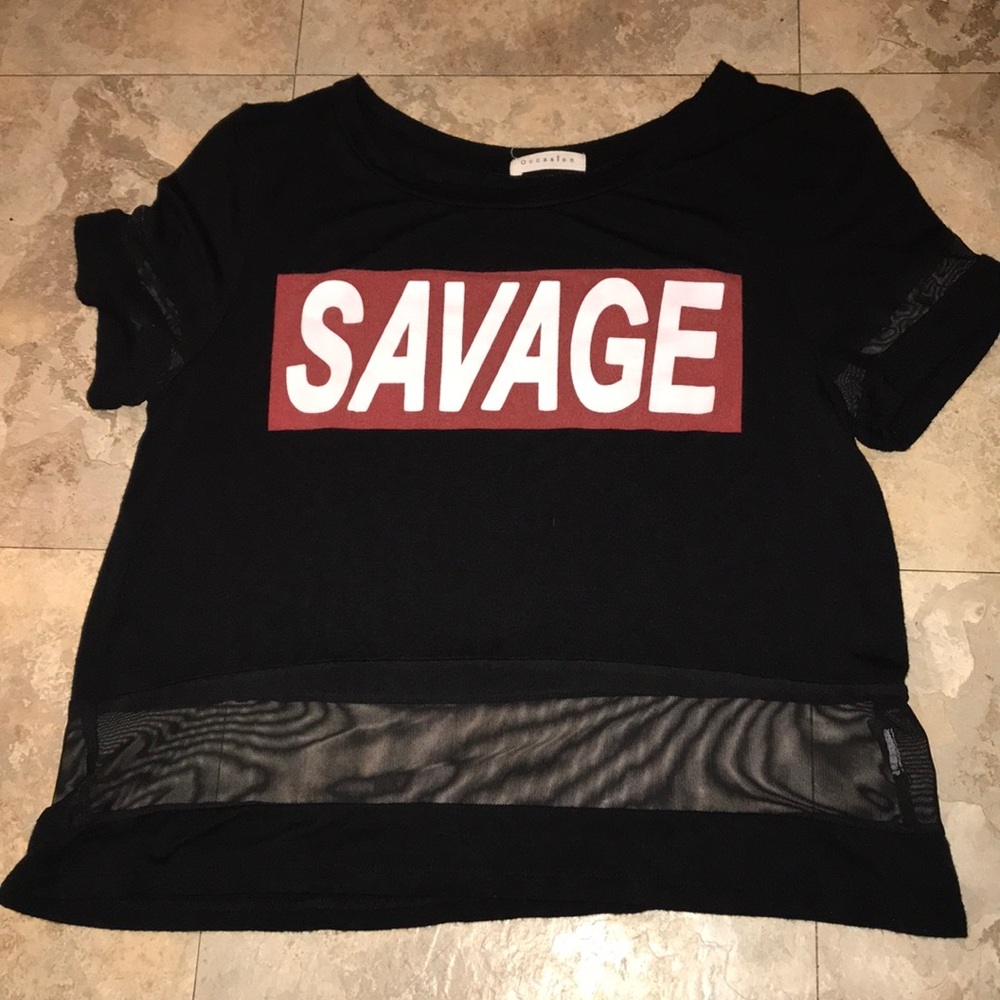 ❤️ “Savage” Mesh Cutout Crop Top ❤️